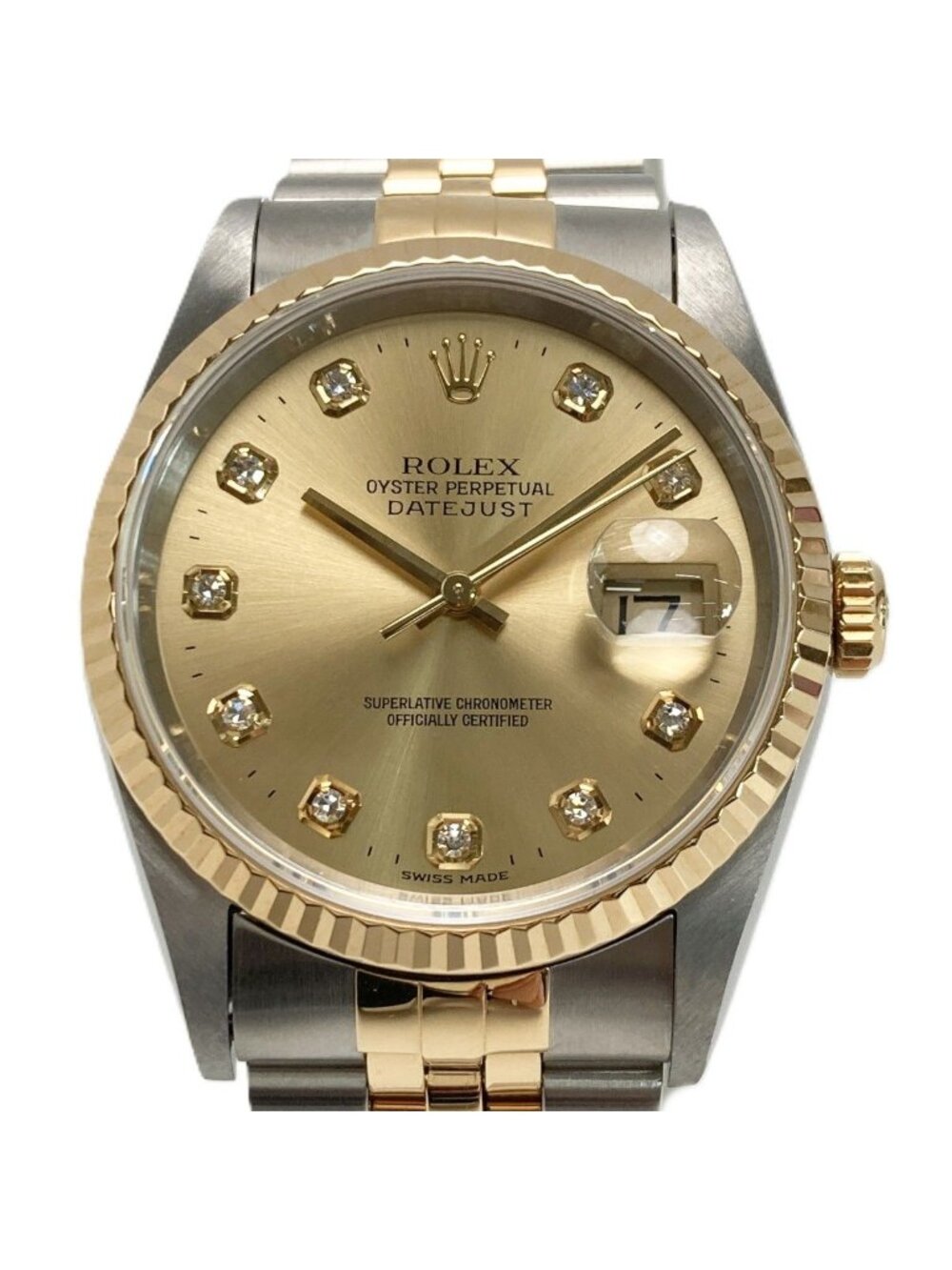Rolex Datejust Diamond YG SS Champagne Automatic Watch